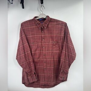 Pendleton Expedition Mens Button Up Shirt Sz XL Red Brown Outdoor Cotton